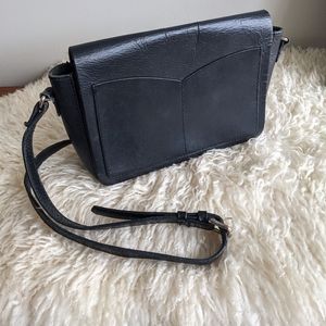 Zara Black Genuine Leather Cross Body Bag